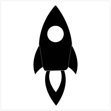 Roket simgesi. Roket vektör simgesi web için basit örnek