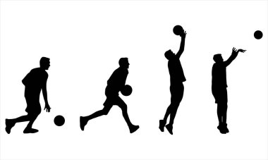 Basketbol Oyuncuları Siluetleri Seti