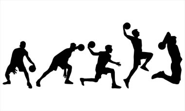 Basketbol Oyuncuları Siluetleri Seti