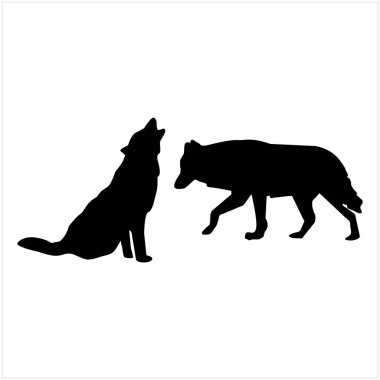 Beyaz arkaplanda kurt vektör simgesi