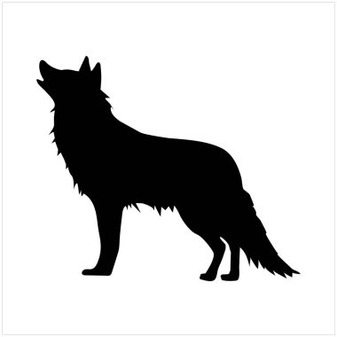 Beyaz arkaplanda kurt vektör simgesi