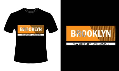 BROOKLYN - TİPOGRAFİSİ T-Tişörtlü DESİGN