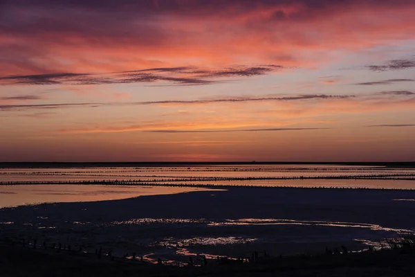 Coucher Soleil Ciel Nuages Nuances Délicates Ciel Couchant — Photo