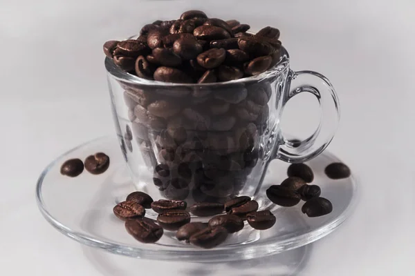 Fragrant roasted brown coffee in a cup — Stock Photo, Image