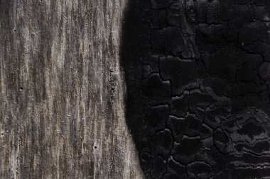 Yanmış ahşap desenli yüzey dokusu ile ayrıntılar