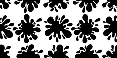 Siyah boya pürüzsüz bir şekilde sıçrar. Soyut arka planda grunge lekeleri ve sıvı damlaları var. El çizimi sanatsal doku.