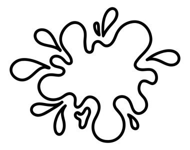 Damlayan damlalarla el çizimi mürekkep sıçraması. Basit karalama tarzında soyut çizim lekesi. Tasarım için izole edilmiş dış hat ögesi.