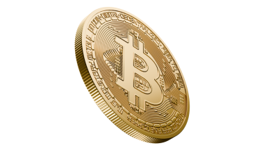 Bakış açısına göre eğik bir Bitcoin para. Dijital varlık kripto para biriminin modern finans, yatırım stratejileri ve büyüyen küresel blok tabanlı ekonomideki rolünü vurguluyor.