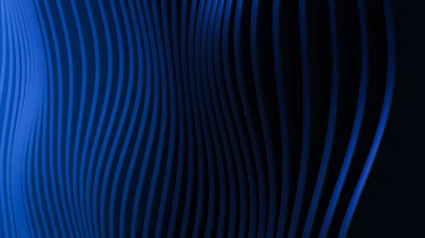 Dalgaları andıran birden fazla akışkan mavi kavisli şeritten oluşan yatay bir duvar kağıdı tasarımı, teknoloji teması, modern duvar kağıtları ve dijital yaratıcı dekorasyon için mükemmel..