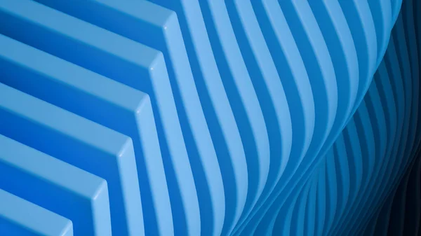 Modern sanat, teknoloji görselleri ve stil dekorasyonu için ideal fütüristik bir arkaplan tasarımı yaratan, mavi dalga benzeri geometrik çizgilerden oluşan dijital soyut bir duvar kağıdı..