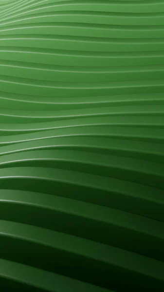 Modern duvar kağıtları, fütüristik görseller ve şık yaratıcı dijital dekorasyon için tasarlanmış, dalga formunda parlak yeşil çizgileri gösteren dikey soyut bir duvar kağıdı..