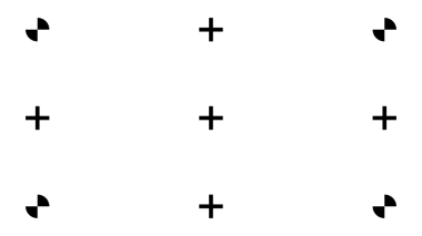 Geniş bir şebekeye yerleştirilmiş video yapımında kullanılan çoklu artı şekilli takip işaretleyicileri. Birleşiklik ve VFX kamera hareketi takibi için şeffaf arkaplanda izole edildi.