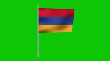 a looping animation showcasing the armenian flag gently waving against a green screen. ideal for chroma keying and adding a touch of national pride to your project. use it to create professional content.