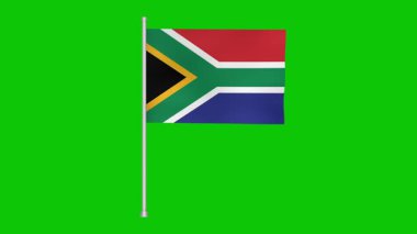 A vibrant south african flag waves against a green screen. Ideal for backgrounds, presentations, or graphic projects. Symbolizes national pride and cultural identity. Use it freely!
