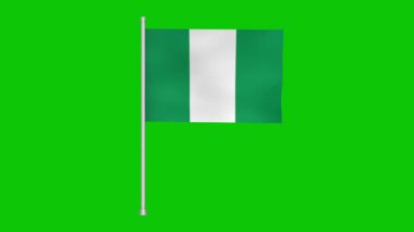A crisp, animated depiction of the Nigerian banner waving gently against a green screen. Perfect for chroma keying and adding a touch of national pride to your projects. Use for graphics!