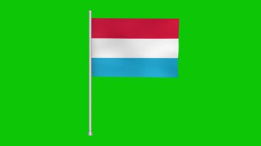 a looping image showcasing luxembourg's flag gently waving against a green screen. perfect for backgrounds, overlays, or adding a touch of national pride to your projects.