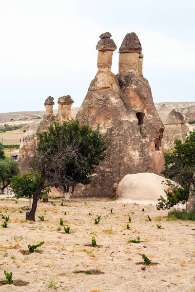 Formasi Batu Spektakuler Disebut Cerobong Peri Lembah Goreme Kapadokia Turki — Stok Foto