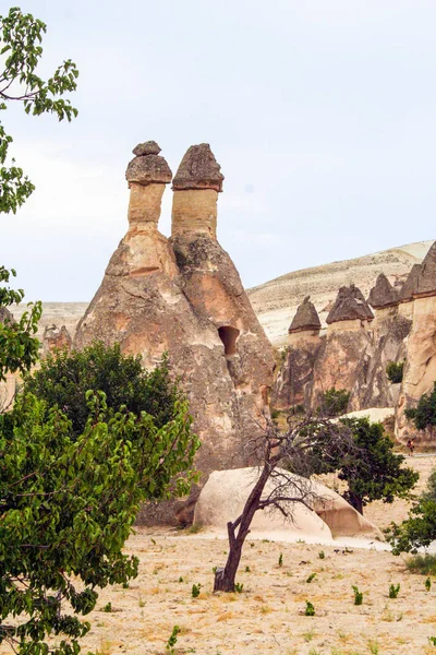 Formasi Batu Spektakuler Disebut Cerobong Peri Lembah Goreme Kapadokia Turki — Stok Foto