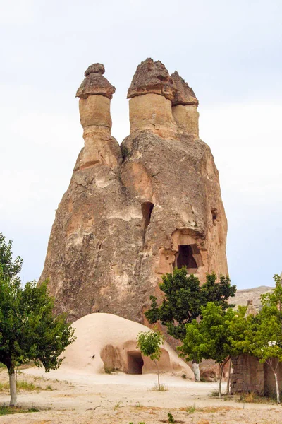 Spectacular Rock Formations Called Fairy Chimneys Valley Goreme Cappadocia Turkey — Stock Photo, Image