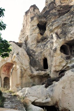 muhteşem manzara, erozyon, Göreme Vadisi ve çevresi, Kapadokya, Türkiye tarafından tamamen heykel 
