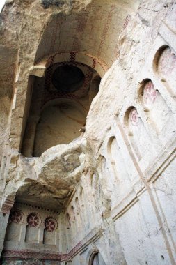 muhteşem manzara, erozyon, Göreme Vadisi ve çevresi, Kapadokya, Türkiye tarafından tamamen heykel 