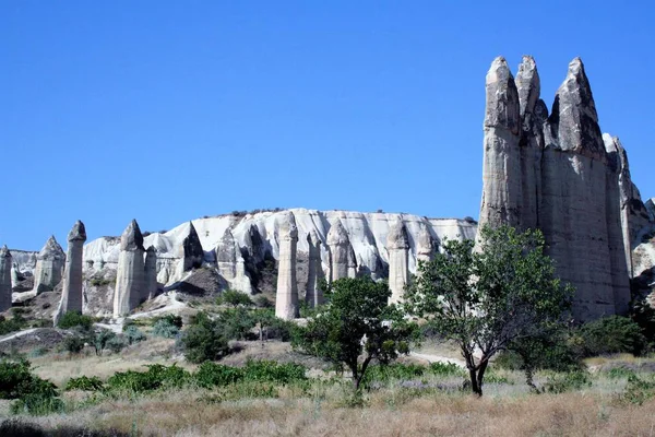 Látványos Sziklaalakzatok Szerelem Völgyében Cappadocia Törökország — Stock Fotó