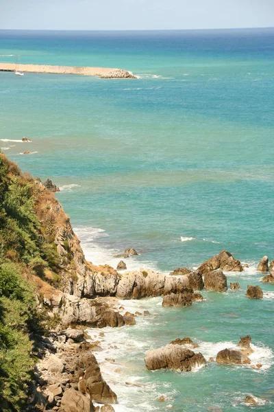 Plage Littoral Tropea Calabre Italie — Photo