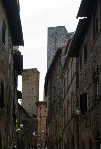 San Gimignano Italie Juillet 2011 Tours Médiévales Palais Dans Vieux — Photo