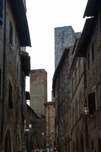 San Gimignano Itálie Červenci 2011 Středověké Věže Paláce Centru Staré — Stock fotografie