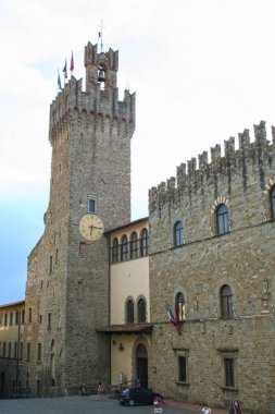 Arezzo adlı - İtalya - 08/01/2018 - Doğum tarihi merkezinde ortaçağ binaları