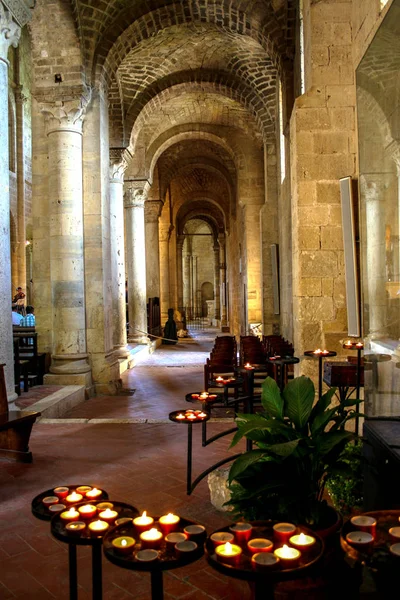 Montalcino Italia Interno Dell Abbazia Sant Antimo Nella Splendida Campagna — Foto Stock