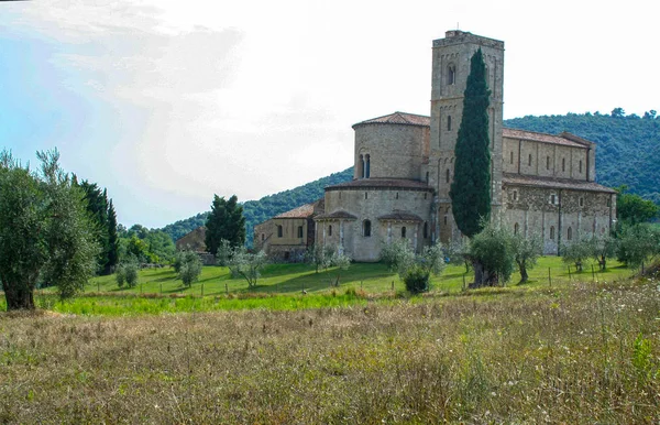 Abadía Sant Antimo Hermosa Campiña Toscana —  Fotos de Stock