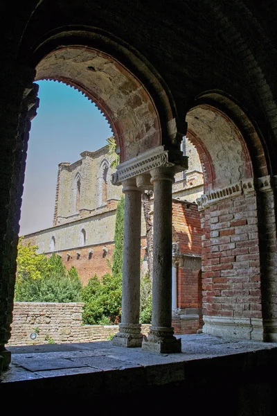 Abbazia Medievale San Galgano Nella Campagna Toscana — Foto Stock