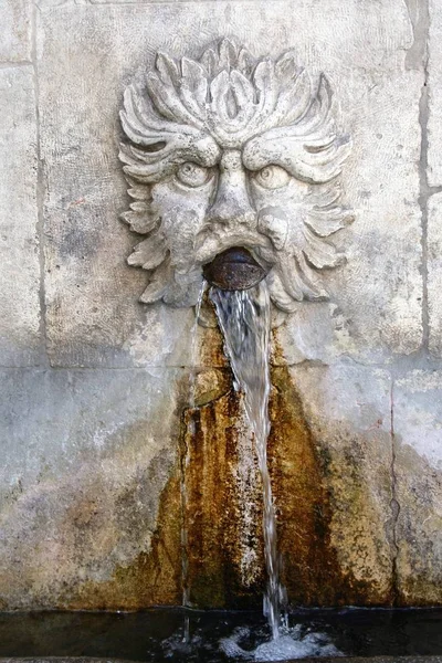 Fontana Del Vecchio Fontana Epoca Rinascimentale Raffigurante Vecchio Sulmona Abruzzo — Foto Stock