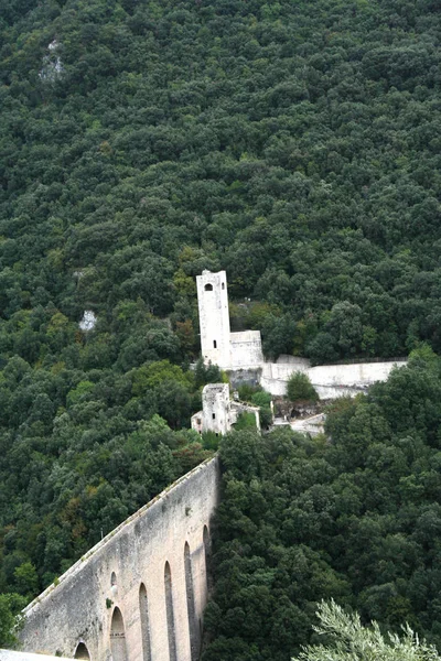 Aqueduc Romain Spoleto Ombrie Région Italie — Photo