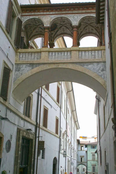 Fresco Decorated Loggia Saffi Street Spoleto Umbria Italy — Stock Photo, Image