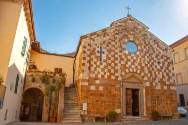 Küçük kilise Trequanda Toskana, Siena, İtalya