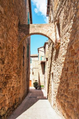 Eski şehir Ienza, ideal şehir Rönesans, Siena, İtalya