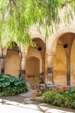 Ortaçağ manastır Saint Francis Sorrento, Naples, İtalya