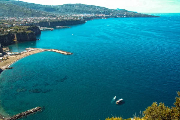 Τοπίο Της Χερσονήσου Και Του Κόλπου Του Sorrento Νάπολη Ιταλία — Φωτογραφία Αρχείου