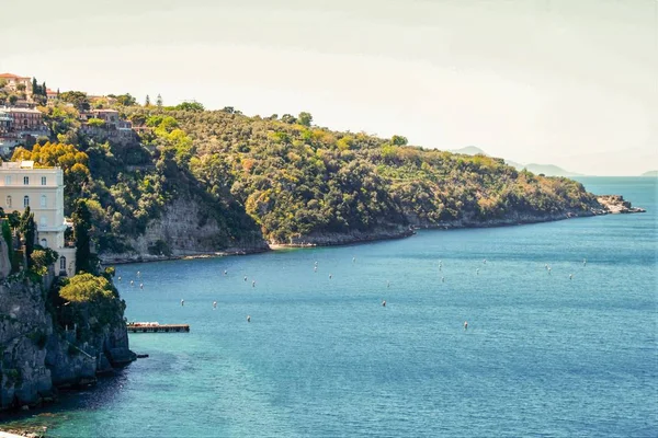 Landskapet Sorrento Och Dess Strand Och Hamn Neapel Italien — Stockfoto