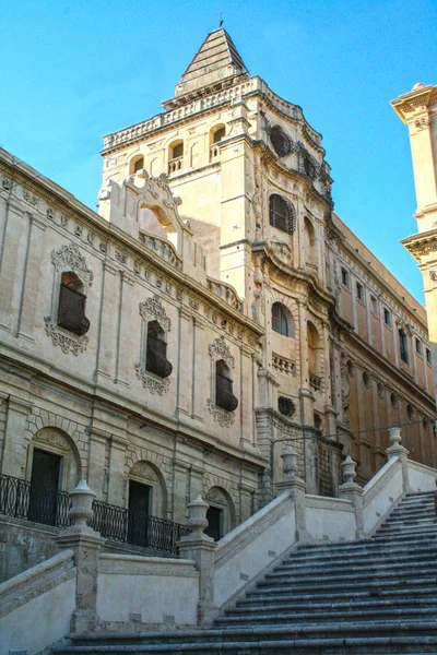 Architettura Barocca Del Monastero Del Santissimo Salvatore Noto Sicilia — Foto Stock