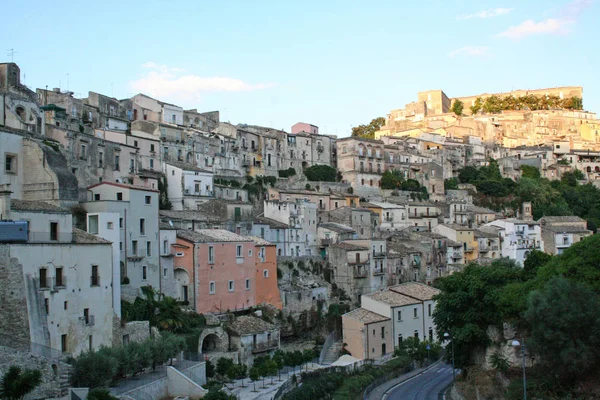 Vista Del Casco Antiguo Modica Sus Edificios Barrocos Tardíos — Foto de Stock