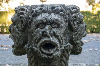  Üç yüz baş rinascimental villa lante Bagnaia, Viterbo İtalyan bahçede heykel. Lazio, İtalya