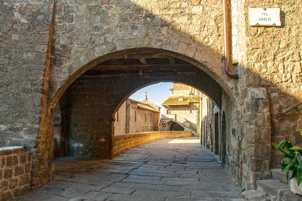 Средневековый Район Сан Пеллегрино Витербо Лацио Италия — стоковое фото
