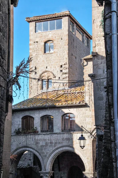 Středověké Čtvrti San Pellegrino Viterbo Lazio Itálie — Stock fotografie