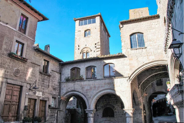 Bairro Medieval San Pellegrino Viterbo Lazio Itália — Fotografia de Stock
