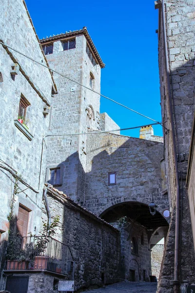 Middeleeuwse Wijk Van San Pellegrino Viterbo Lazio Italië — Stockfoto