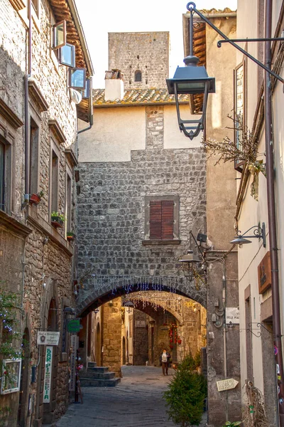 Średniowiecznej Dzielnicy San Pellegrino Viterbo Lacjum Włochy — Zdjęcie stockowe