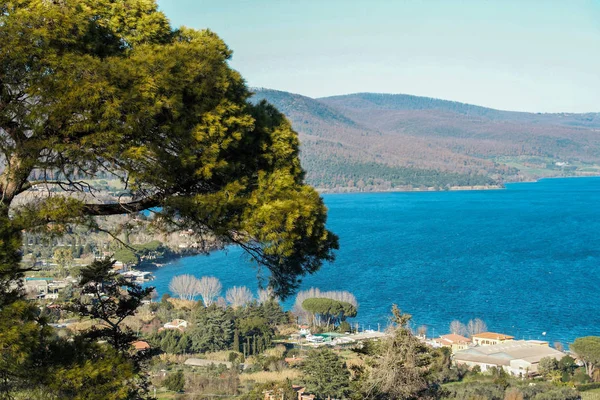 Paisaje Del Lago Bracciano Roma Lacio Italia — Foto de Stock